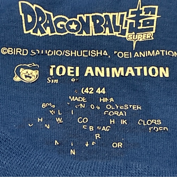 DRAGON BALL Z Men's T-Shirt Large Blue Graphic Print Manga Double Sided Goku - Picture 3 of 12